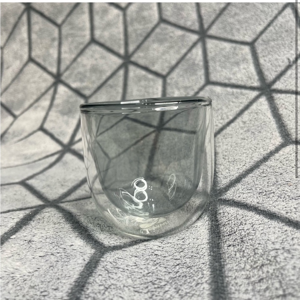 Tevana Grey Glass Double Wall Tea Cup B1